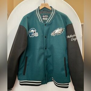 Philadelphia Eagles Men's Varsity Jacket - Green and Black